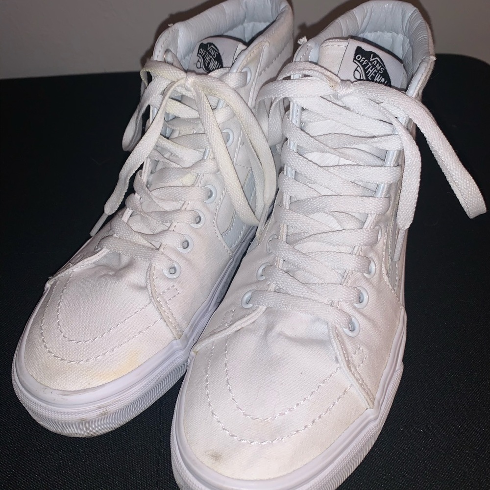 High top white vans